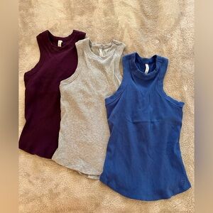 NWOT Fabletics high neck rib built in bra tank